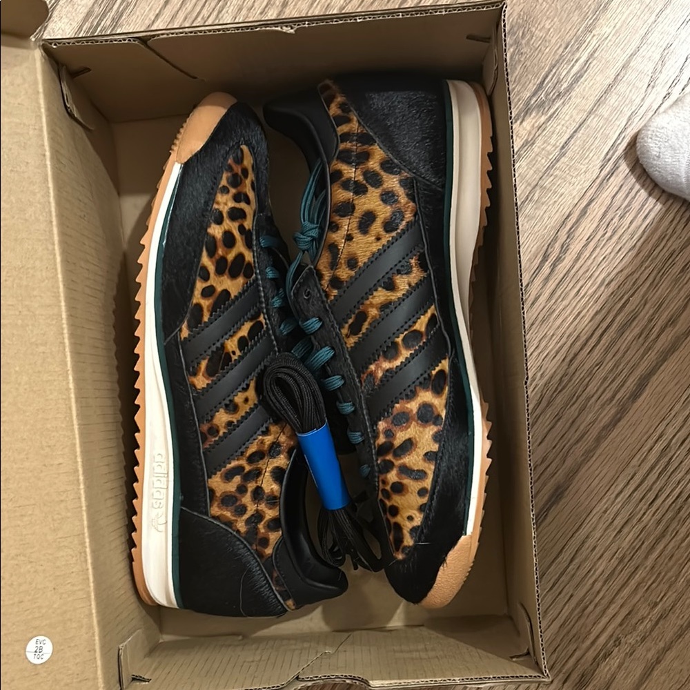 Adidas Leopard Print Sneakers - Black and Tan